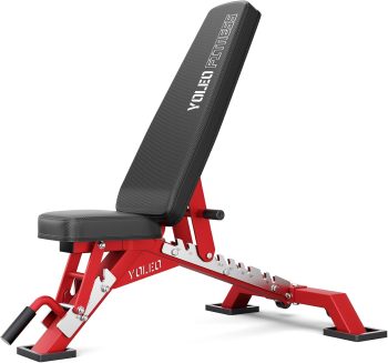 YOLEO Hantelbank Verstellbar bis 1050KG, ENISO-zertifizierte Fitnessbank für Home Gym, Schrägbank, Flachbank und Negativbank für Bankdrücken, 90% Vormontiert