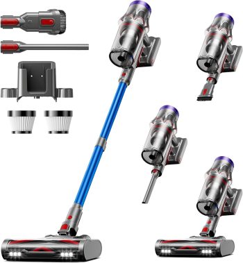 Akku Staubsauger Kabellos 50KPa/650W/65Min mit Innovativer Staubabscheider