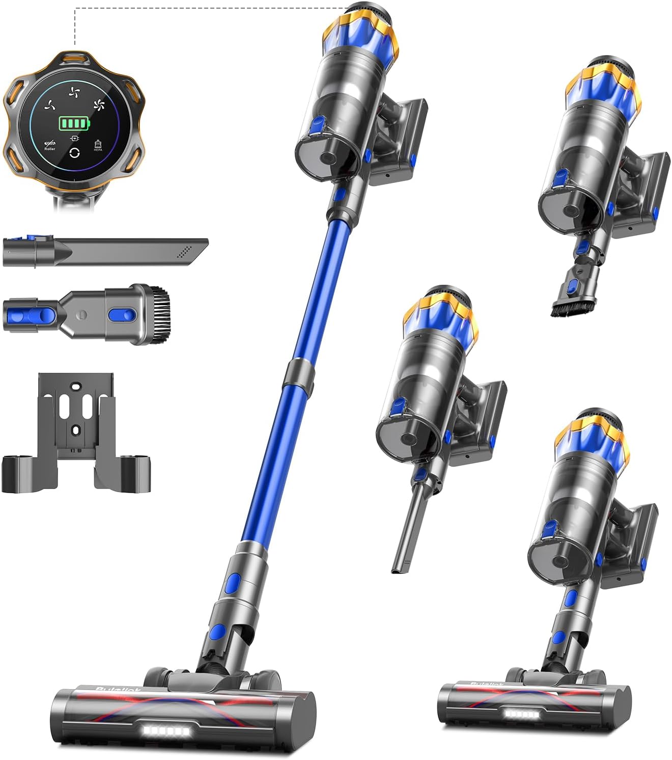 Akku Staubsauger Kabellos 55KPa/650W/70Min für Tierhaare/Teppiche/Hartböden