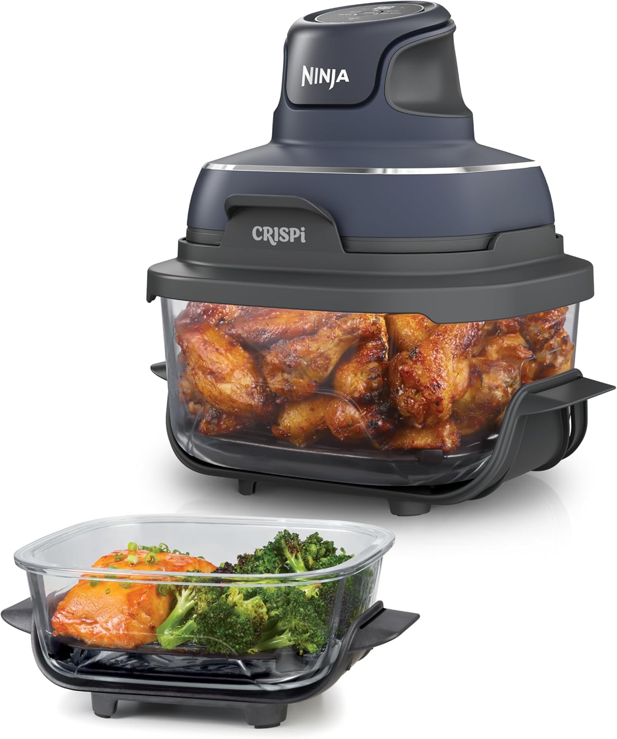 Ninja CRISPi tragbare Heißluftfritteuse, 3,8 l, 4-in-1, 1700 W, Grau