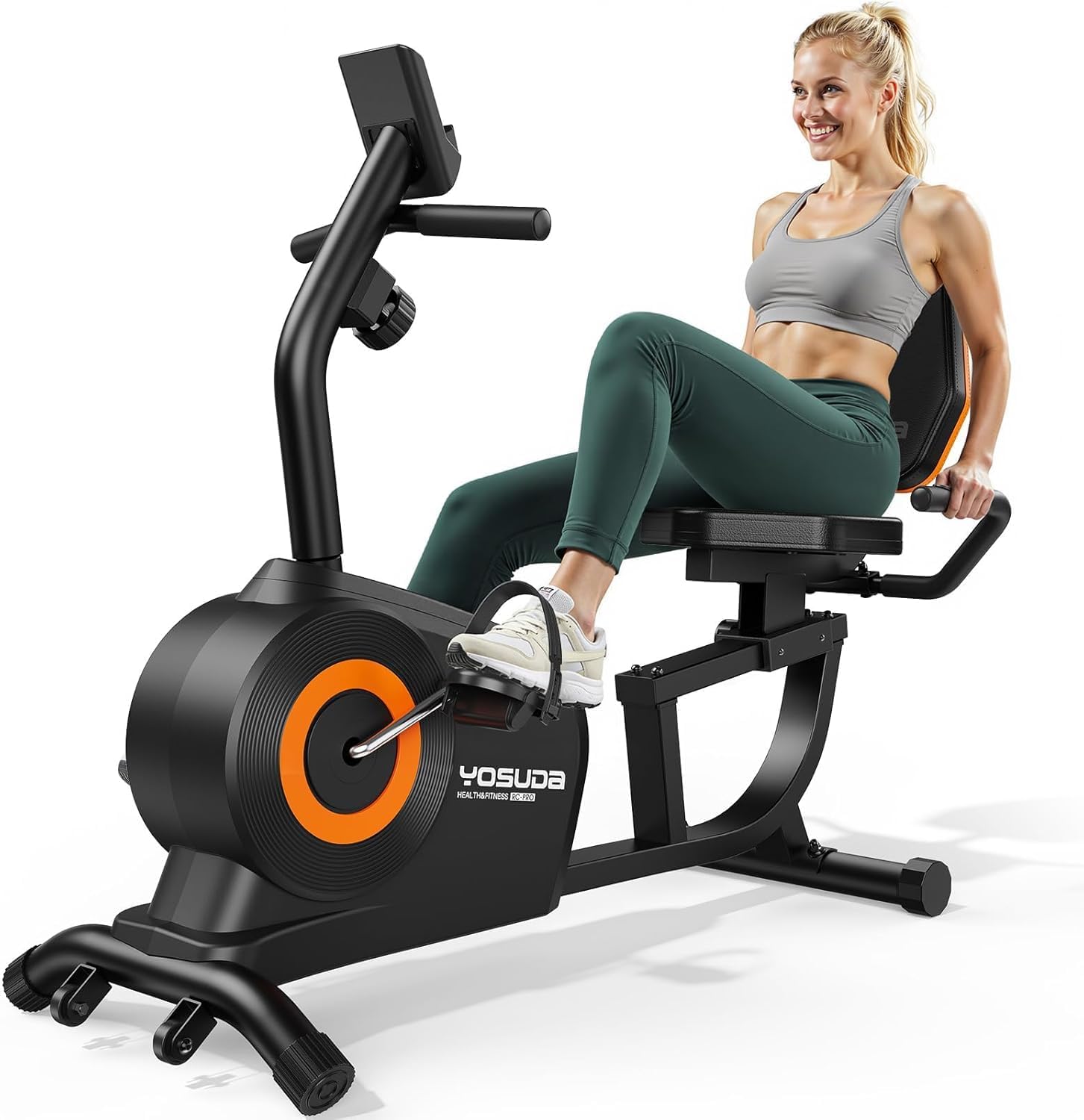 YOSUDA Liegeergometer Testsieger 160kg, 16 Widerstufen, leise Magnetbremse