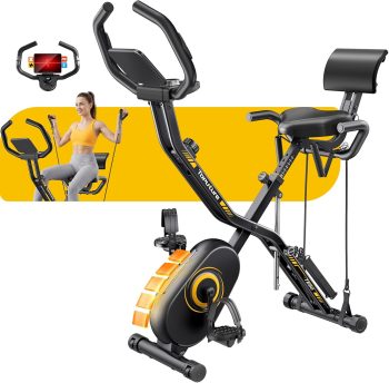 2026er Toputure Heimtrainer Fahrrad klappbar, HD-LED-Display, APP&Handpuls