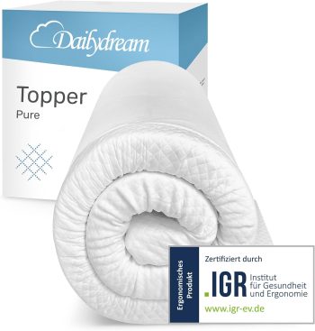 Dailydream Topper 90x200cm aus Memory Foam, 5 cm hoch