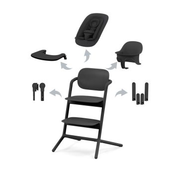 CYBEX Gold LEMO Hochstuhl 4in1-Set, Mitwachsend, 0-99 Jahre, Stunning Black