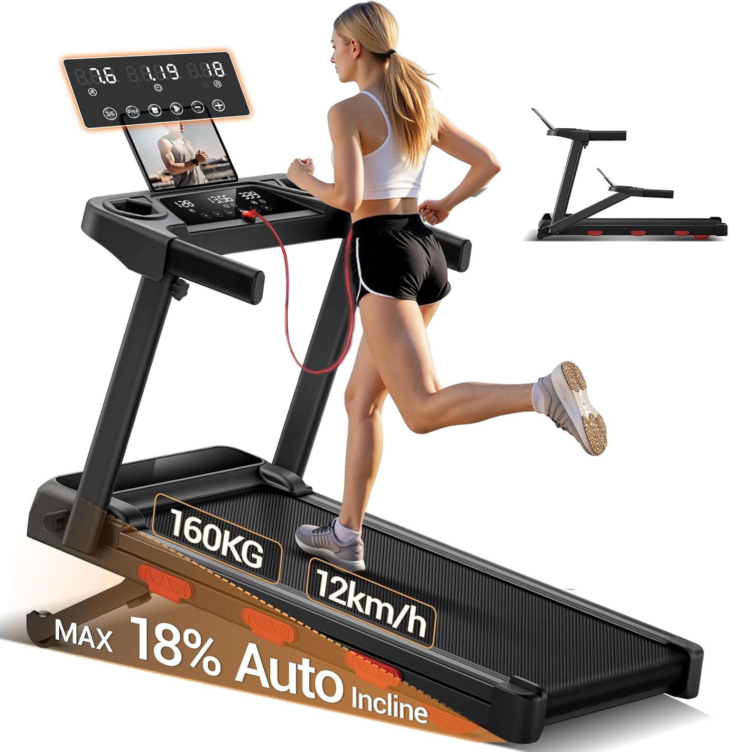 LONTEK 12KM/H Laufband mit automatischer Steigung
