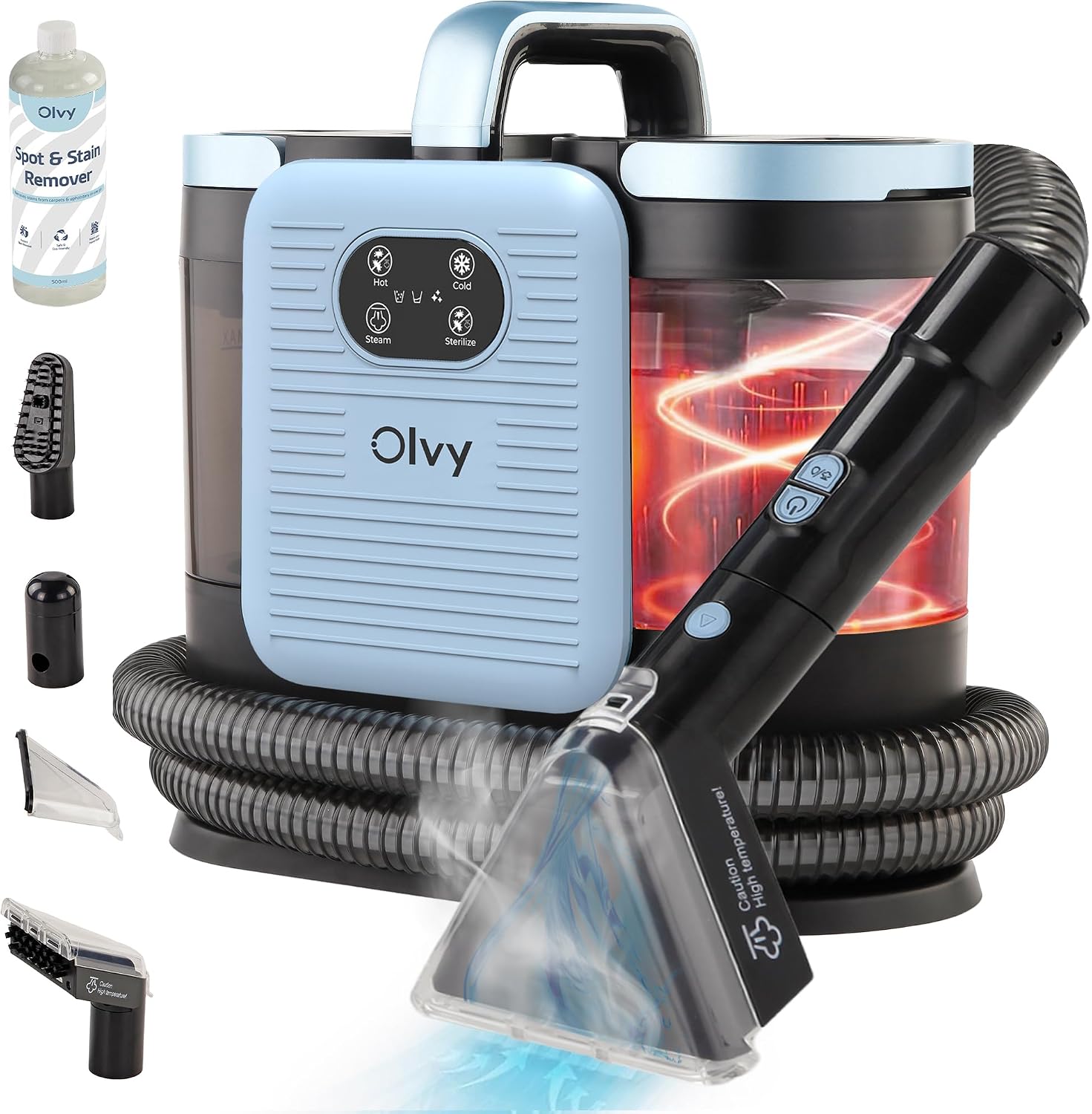 Olvy 1 Set PRO 1650W Teppichreiniger Dampf Waschsauger Polsterreiniger Pack