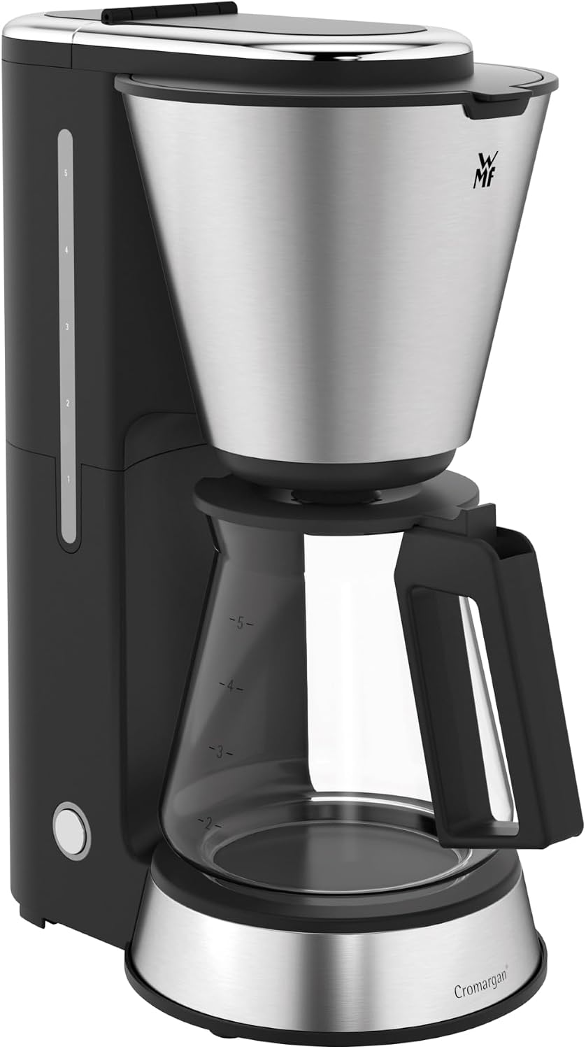 WMF Küchenminis Aroma Filterkaffeemaschine mit Glaskanne, Filterkaffee, Kaffeemaschine mini 5 Tassen, Warmhalteplatte mit Abschaltautomatik, 760 W
