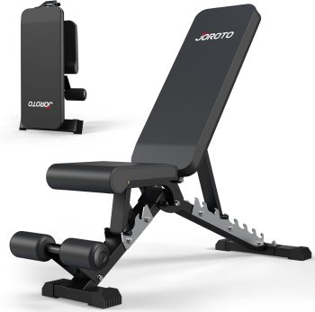 JOROTO MD60 Verstellbare Hantelbank Klappbare Trainingsbank Schrägbank mit 1,5 mm verdickter Stahl für Zuhause
