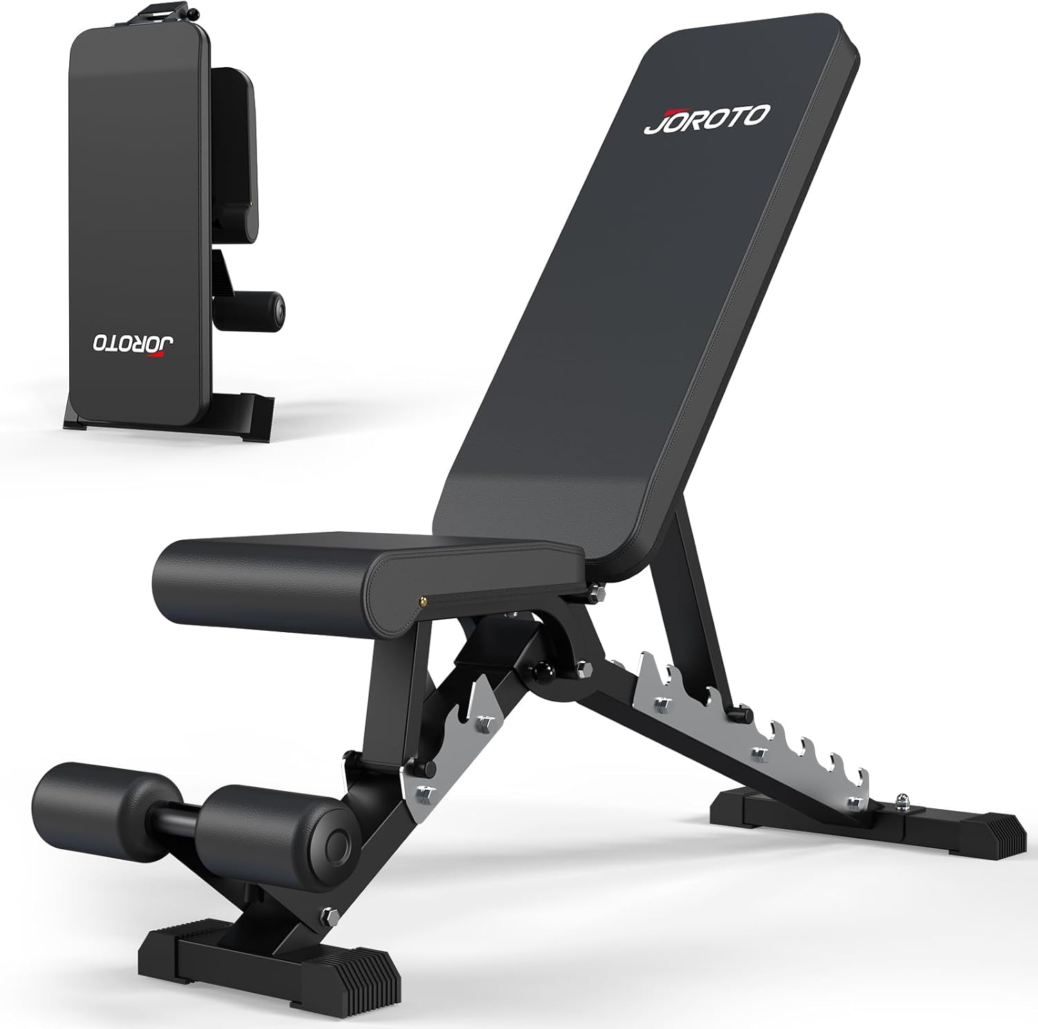 JOROTO MD60 Verstellbare Hantelbank Klappbare Trainingsbank Schrägbank mit 1,5 mm verdickter Stahl für Zuhause