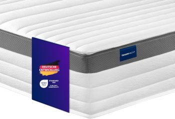 Traumnacht Exklusiv 7-Zonen 1.000er Tonnentaschenfederkernmatratze, Stiftung Warentest Testurteil Gut - Ausgabe 10/2023, 23 cm Premiumhöhe, Öko-Tex zertifiziert, Härtegrad 3 (H3), 90 x 200 cm