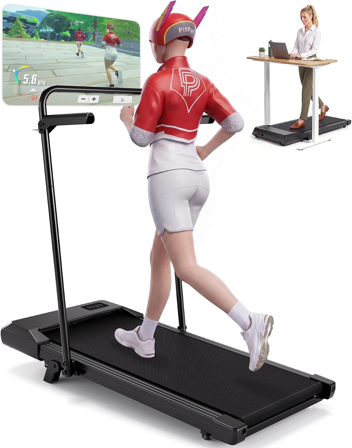 MJWW Walking Pad mit 6% Steigung, KI-Trainer APP