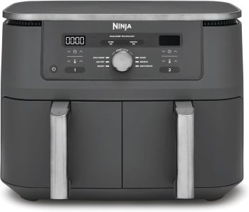 Ninja Dual Zone digitale Heißluftfritteuse, 9,5 L, 6-in-1, Metallic Grau
