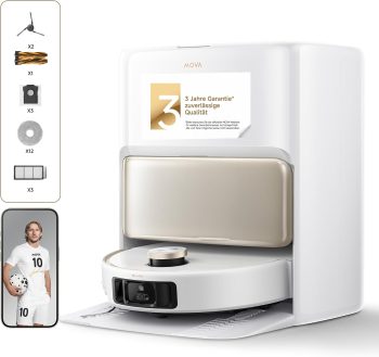 MOVA V50 Ultra Saugroboter, 24.000 Pa Saugkraft & Thermo-Wischen, Weiß
