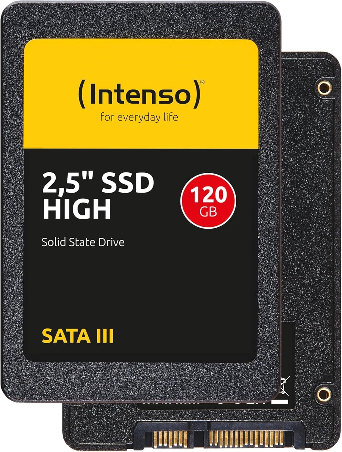 Intenso Interne 2,5" SSD SATA III High, 120 GB, 520 MB/Sekunden, Schwarz