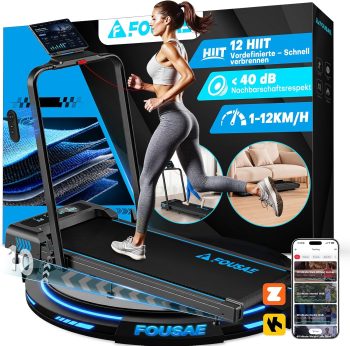 Laufband für Zuhause, 5 in 1 Walking Pad, 12km/h Klappbar Laufband mit 10% Steigung, 2.75HP bürstenlosem Motor Walking Machine mit LED-Anzeige, App-Kompatibilität, 12 Programmen, Doppeloperation