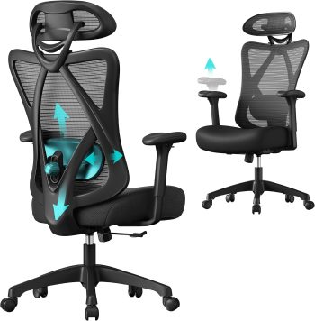 SONGMICS Bürostuhl, ergonomischer Schreibtischstuhl, 150 kg