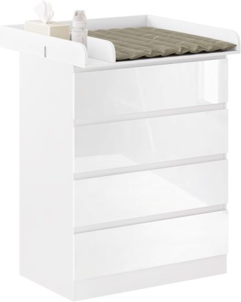 WOLTU Wickelkommode mit abnehmbarem Wickelaufsatz, Wickeltisch Baby