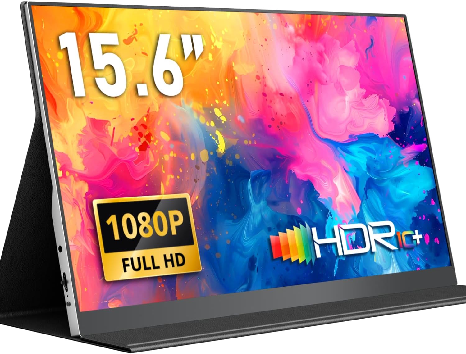 Yodoit Portable Monitor 15,6 Zoll FHD 1920x1080P Tragbares IPS Bildschirm Externer Laptop Screen Erweiterung | USB-C & HDMI | mit Schutzhülle & Lautsprecher | Mobiles Display für PC, Xbox, PS5, Switch