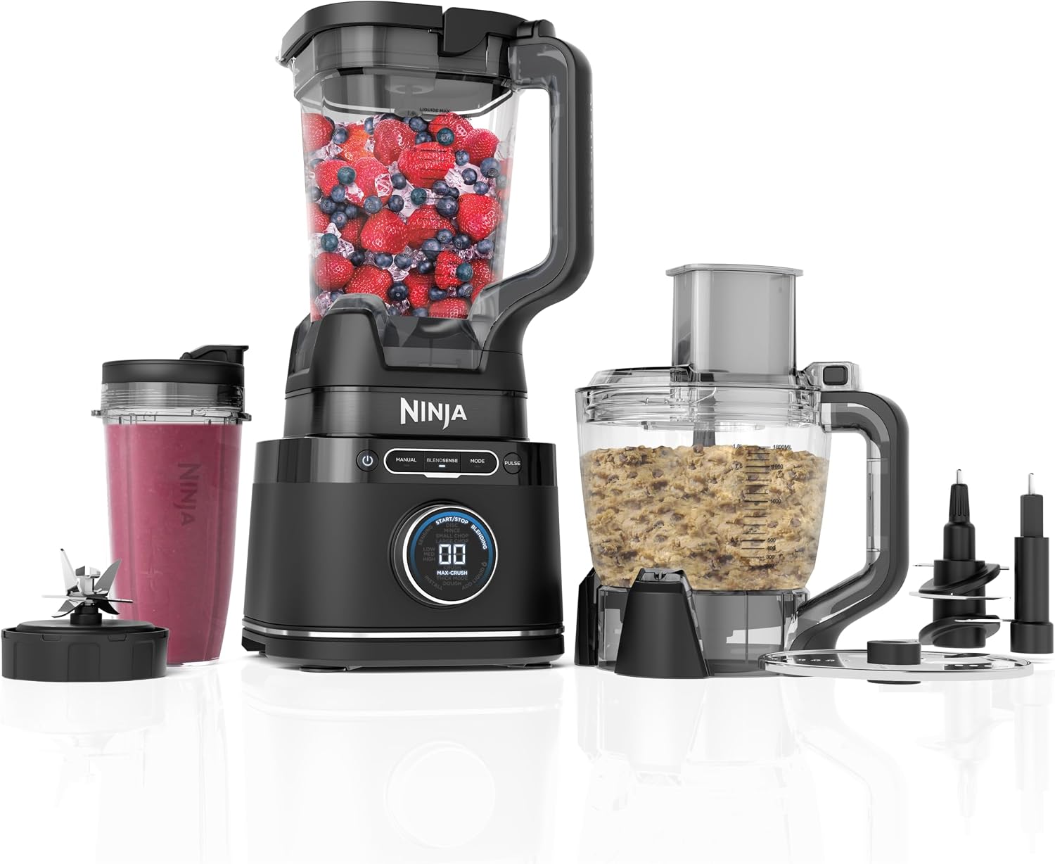 Ninja 3-in-1 Detect Power Blender Processor Pro, 1200 W, Schwarz