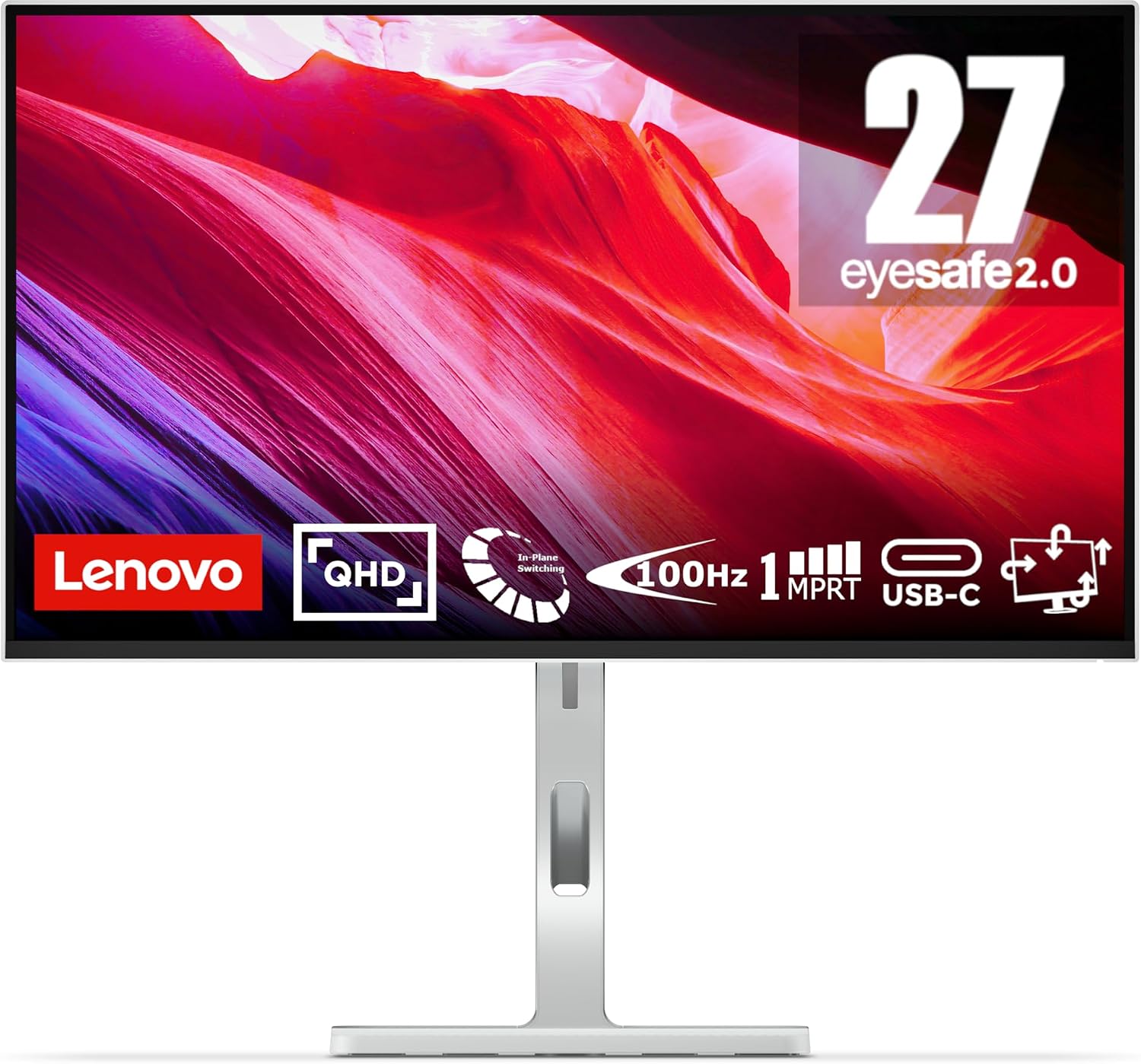 Lenovo L27h-4A | Monitor | 27" QHD | 100Hz | IPS | USB-C Docking 75W