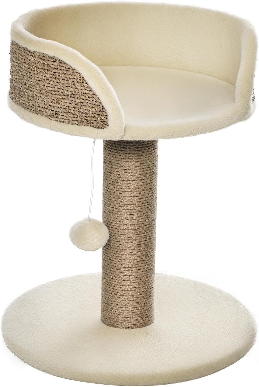 PawHut Kratzbaum Katzenbaum 49 cm mit Spielball für Kleine Katzen Kaffee