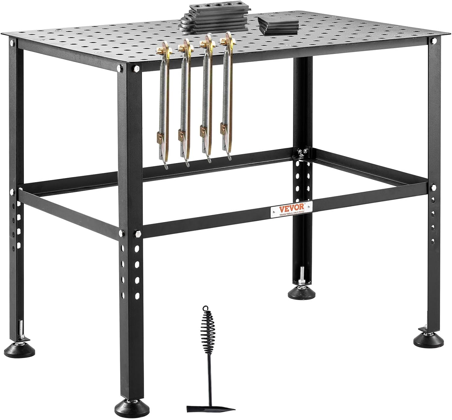 VEVOR Schweißtisch 914,4x609,4x784,8mm, Montagetisch mit Einer Tragkraft von 362kg, Werkbank mit 16mm Befestigungslöchern & rutschfesten Fußpolstern für Schweißmontage- & Reparaturarbeiten