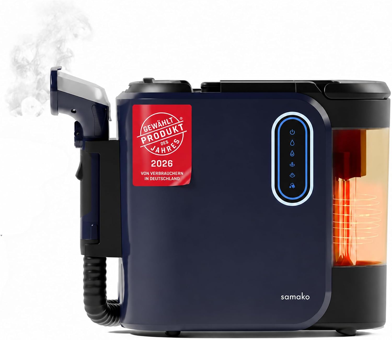 Samako PowerClean Pro Dampfsauger mit Dampfreiniger Polstermöbel Doppeltank