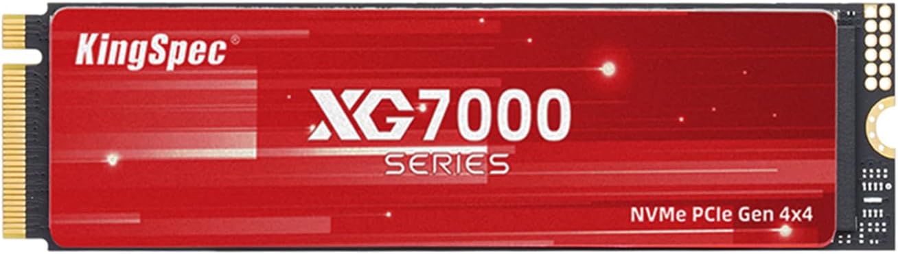 KingSpec XG7000 2TB SSD NVMe M.2, 2280 SSD PCIe 4.0 Gen 4x4, Unglaubliche Lese-/Schreibgeschwindigkeit bis zu 7400/6600 MB/s, Interne M2 PCIe SSD Kompatibel mit Gaming Konsole/Desktop/Gaming Laptop