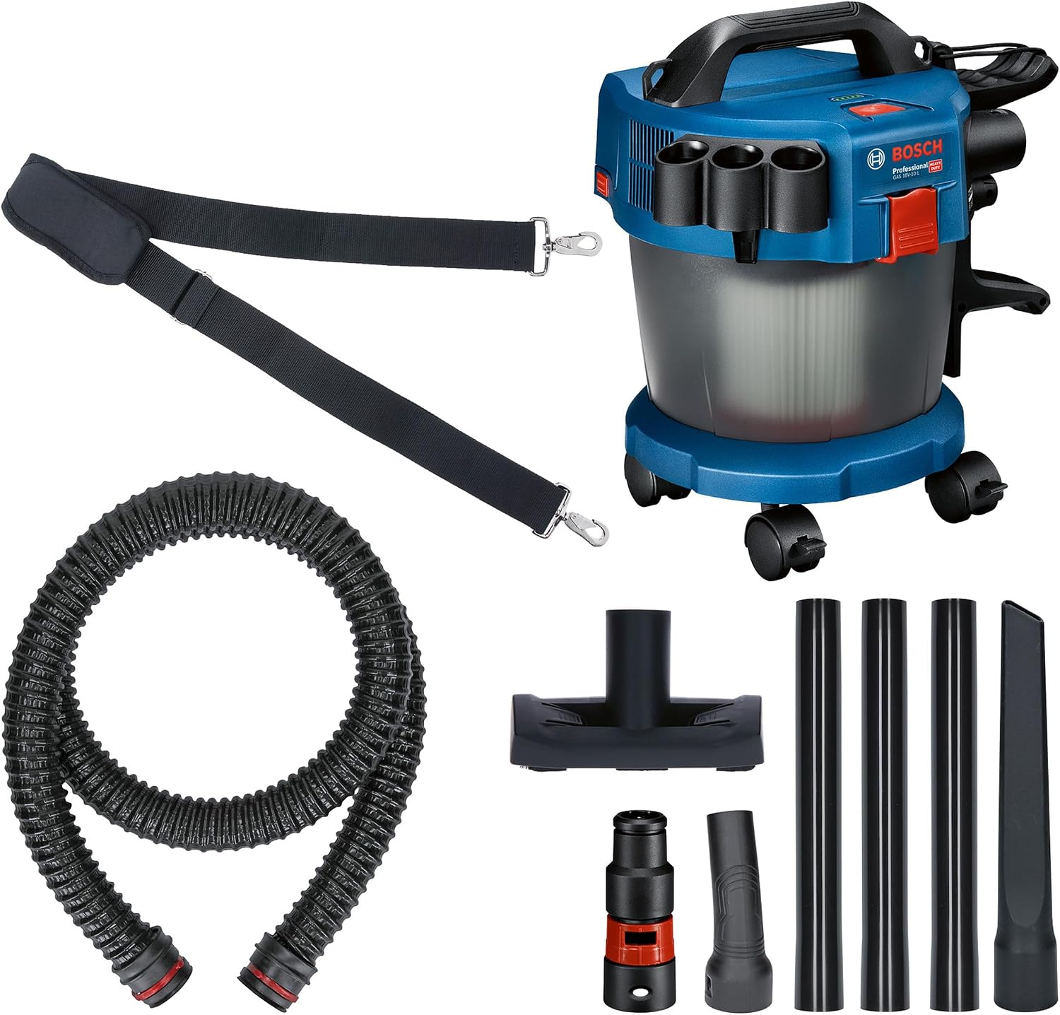 Bosch PRO 18V System Industriestaubsauger GAS 18V-10 L (inkl. 1,6 m Schlauch, 3 Verlängerungsrohre, ohne Akku/Ladegerät)