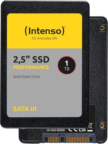 Intenso Interne 2,5" SSD SATA III Performance, 1 TB, 550 MB/Sekunden, Schwarz, Festkörper-Laufwerk