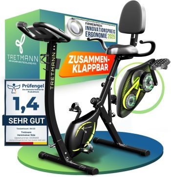Tretmann 3in1 Heimtrainer Fahrrad klappbar – extra leise & komfortabel