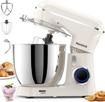 Honinst Küchenmaschine Knetmaschine, 1400 W, 6,5 L Edelstahlschüssel