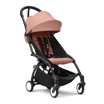 Stokke YOYO3 Kinderwagen ab 6 Monaten - Inklusive schwarzem Rahmen/Ginger Sitzkissen + Verdeck - Blitzschnell ein- und ausklappbar - Leicht & kompakt - Handgepäck-kompatibel