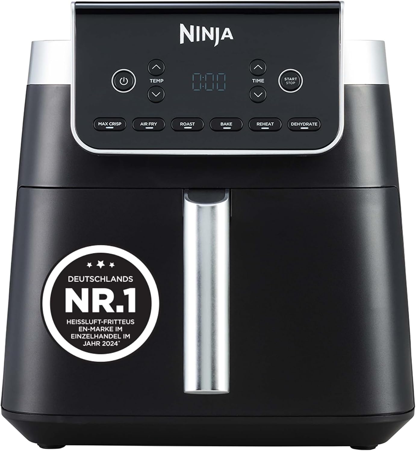 Ninja Heißluftfritteuse MAX PRO, 6,2 L, Antihaftbeschichtung, Grau